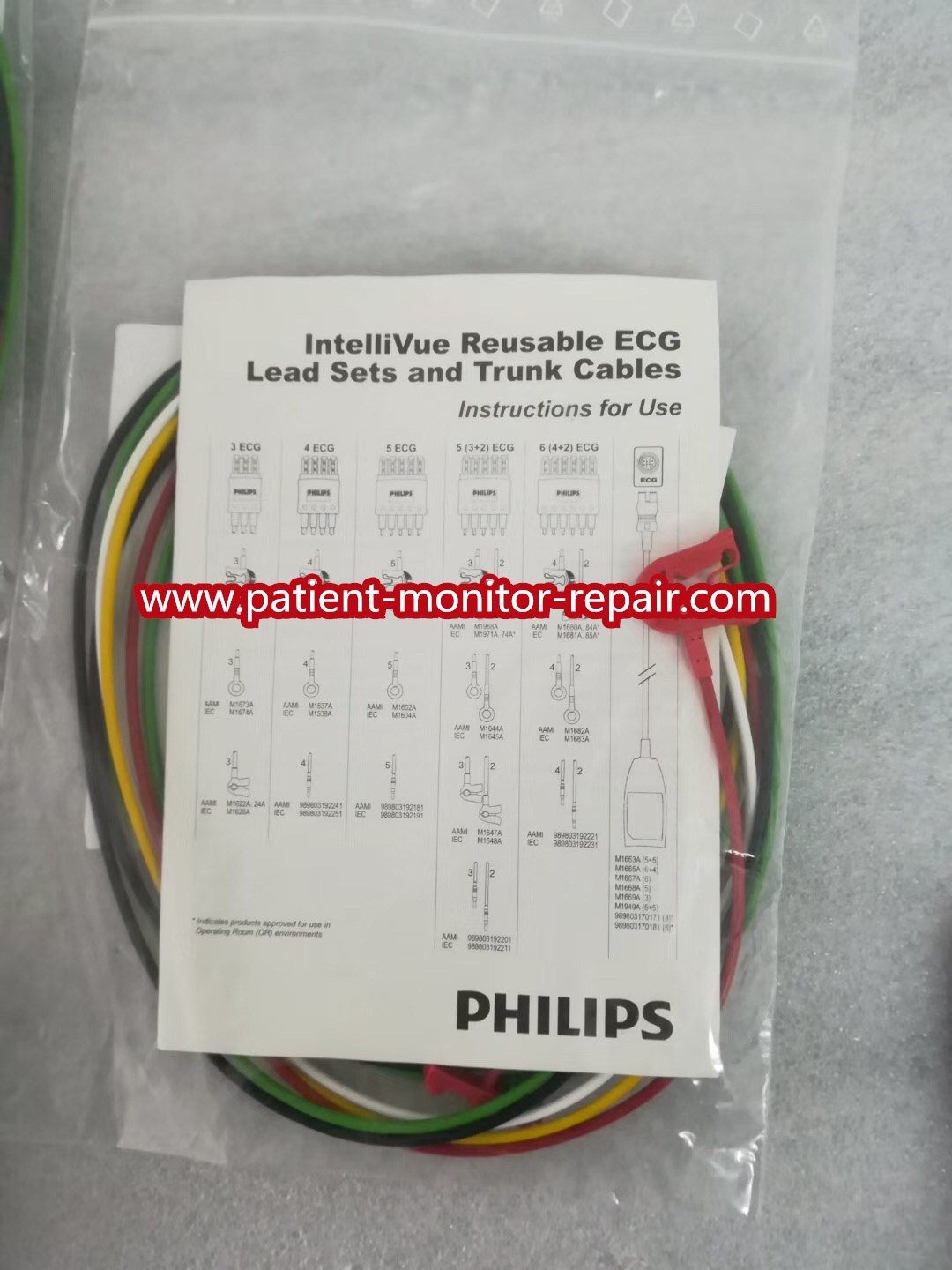 989803125851|PHILIPS M1971A CBL 5 Leadset Grabber IEC ICU|ECG Cables