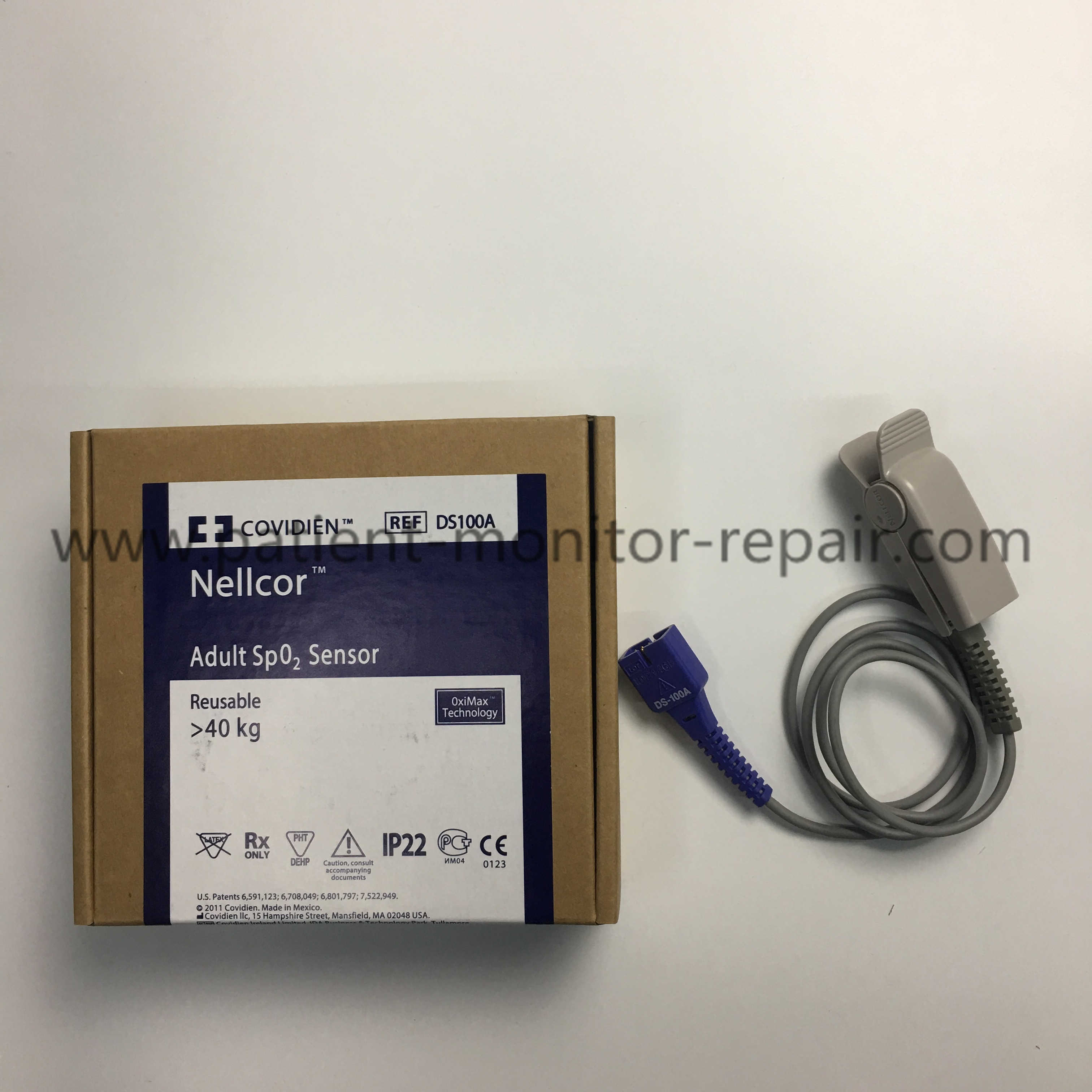 Covidien Nellcor Adult SpO2 Sensor DS-100A Reusable Medical Accessory