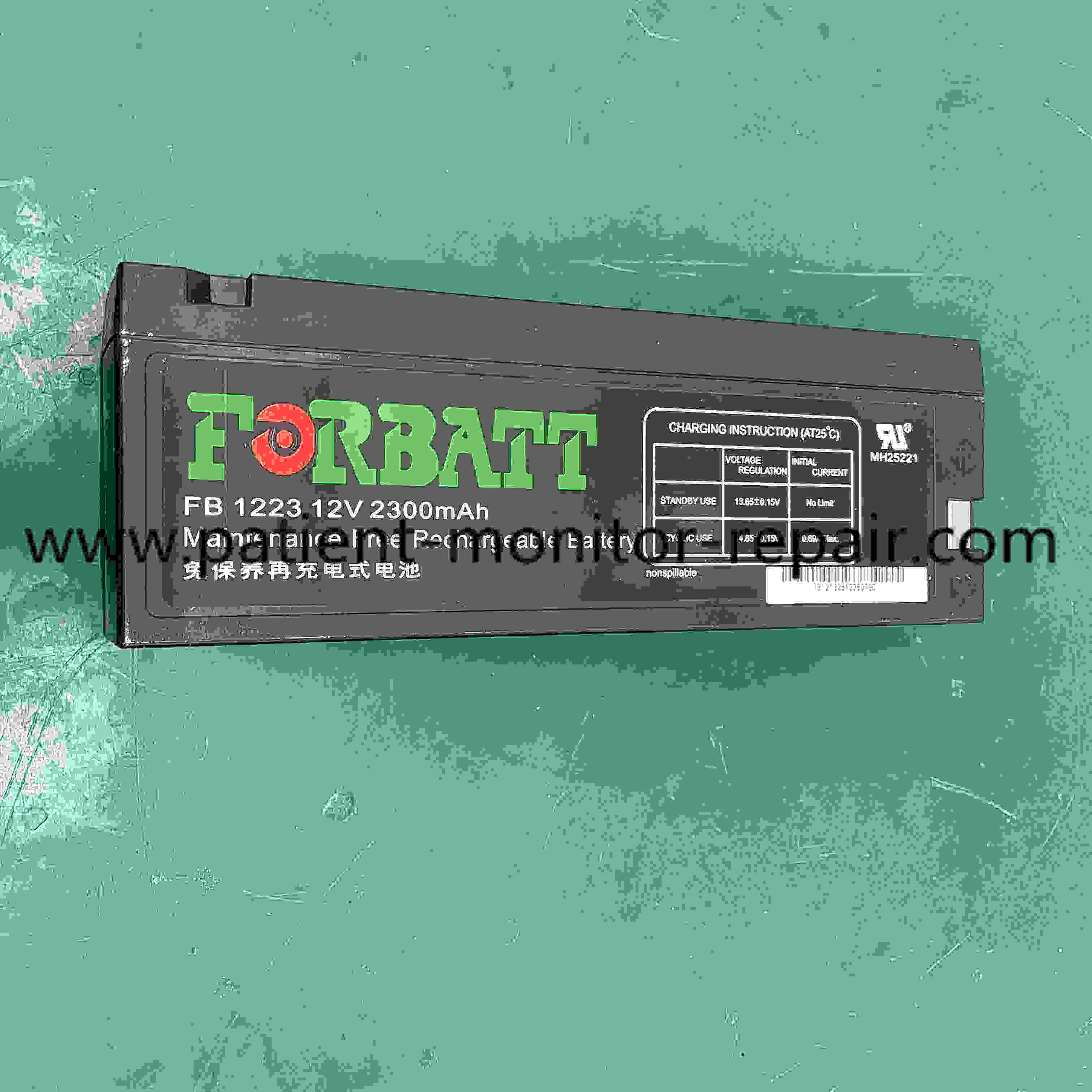 Forbatt Maintenance Free Rechargeable Battery FB 1223 12V 2.3mAh for Patient Monitors